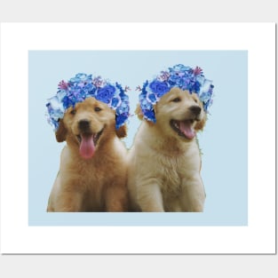 Cute flower crown dog Posters and Art